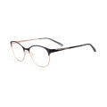 Fashion Matte Two Color Metal Spring Hinge Ladies Frames Optical Frames Eyewear